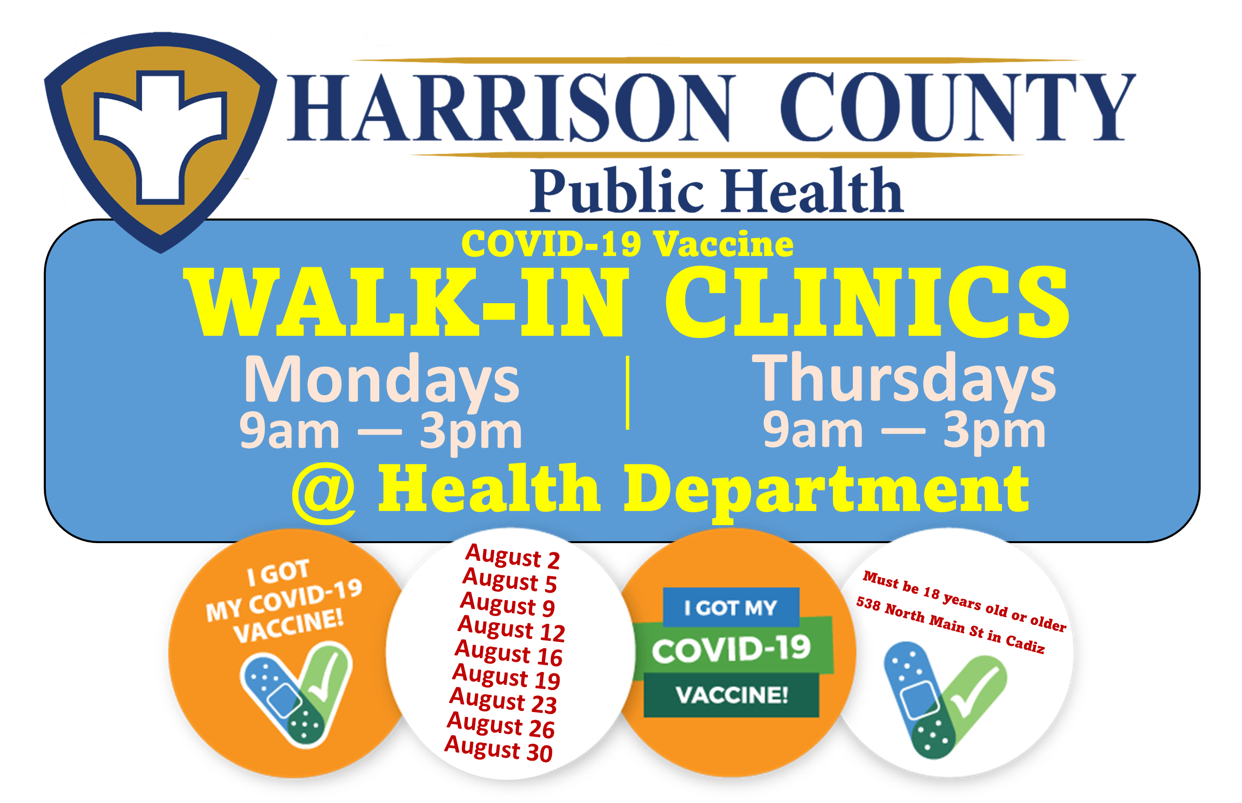 Covid 19 Vaccination Opportunities Harrison County Health Department